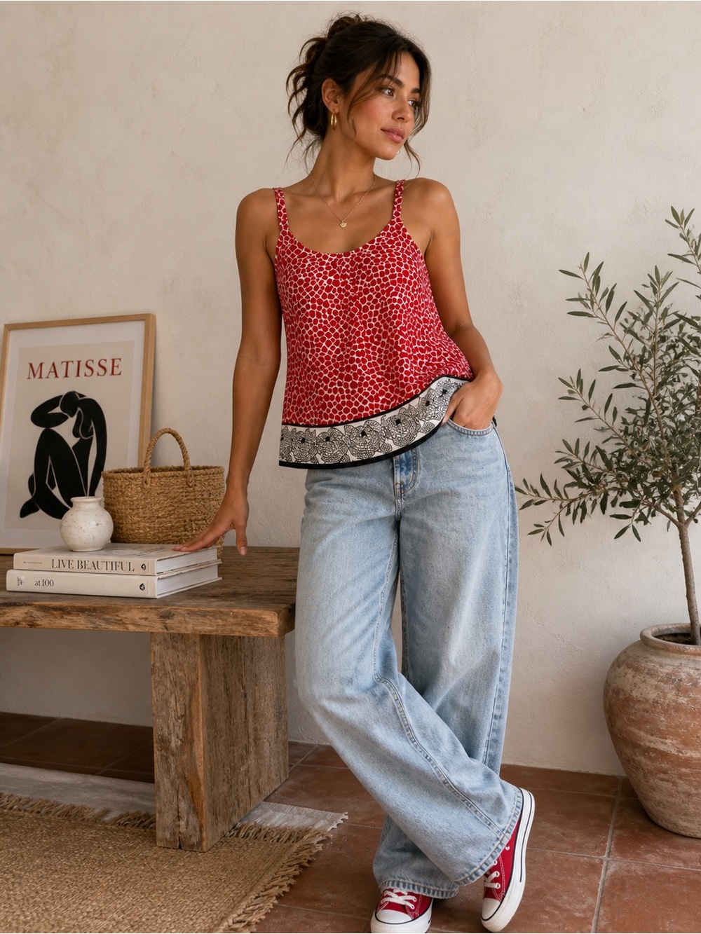 Agnes b. Printed tank top 
I believe it’s a size large